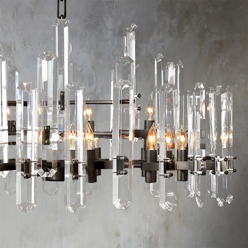 Bonnieo Faceted Crystal Round Chandelier 36"