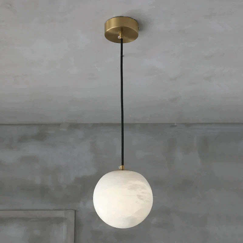 GLOOW Alabaster Ball Pendant Light For Kitchen Island