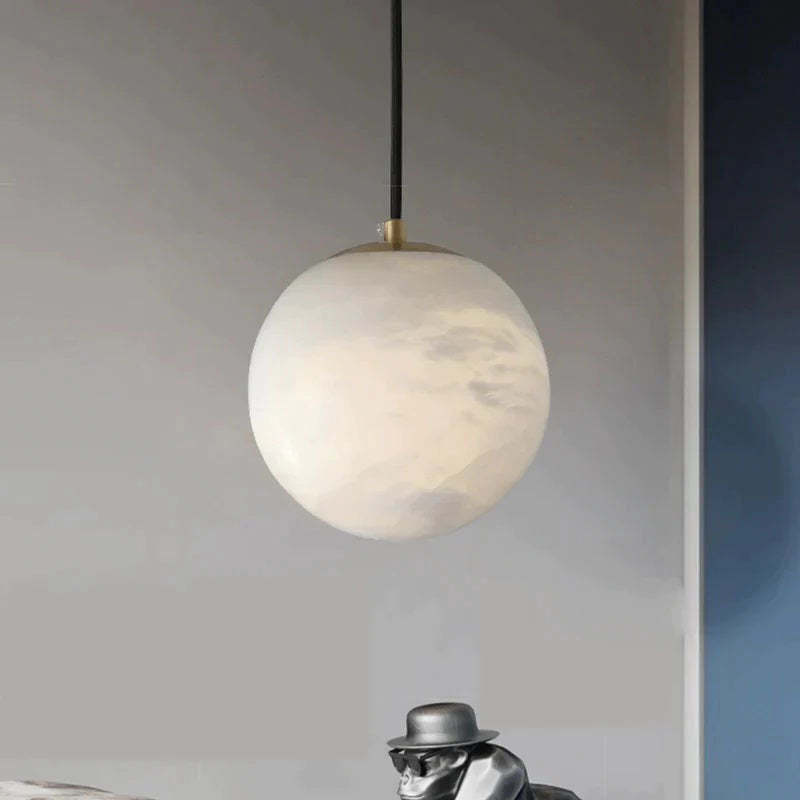 GLOOW Alabaster Ball Pendant Light For Kitchen Island