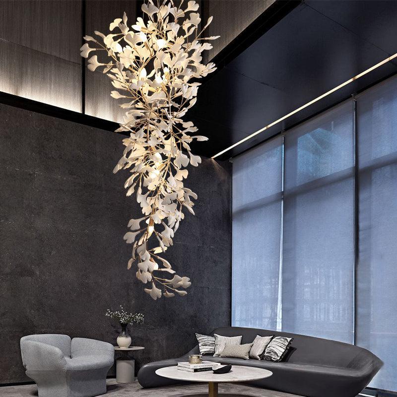 Ceramicy Ginkgo Spiral Linear Chandelier-Sylvia Space