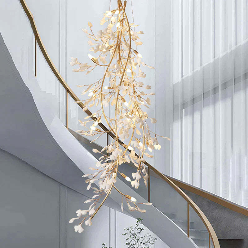 Ceramicy Ginkgo Spiral Linear Chandelier-Sylvia Space