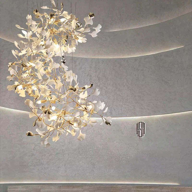 Ceramicy Ginkgo Spiral Linear Chandelier-Sylvia Space
