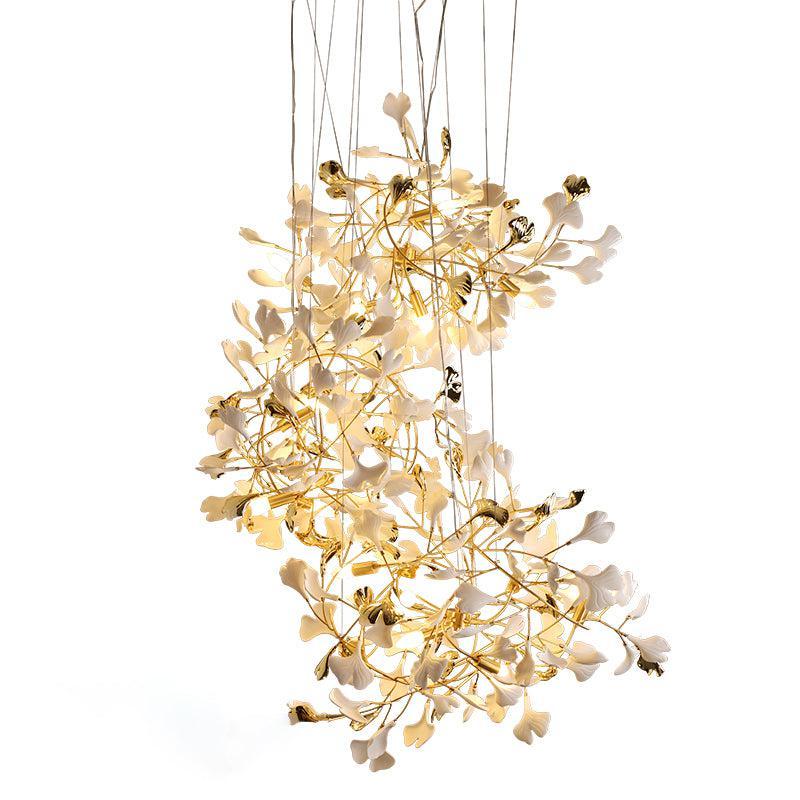 Ceramicy Ginkgo Spiral Linear Chandelier-Sylvia Space