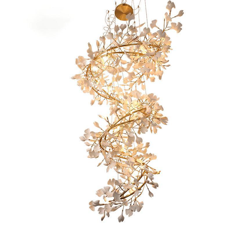 Ceramicy Ginkgo Spiral Linear Chandelier-Sylvia Space