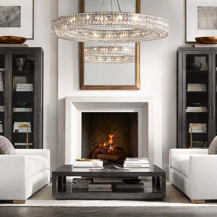 Crystal Glass Spiridone Linear Chandelier 49" 61"