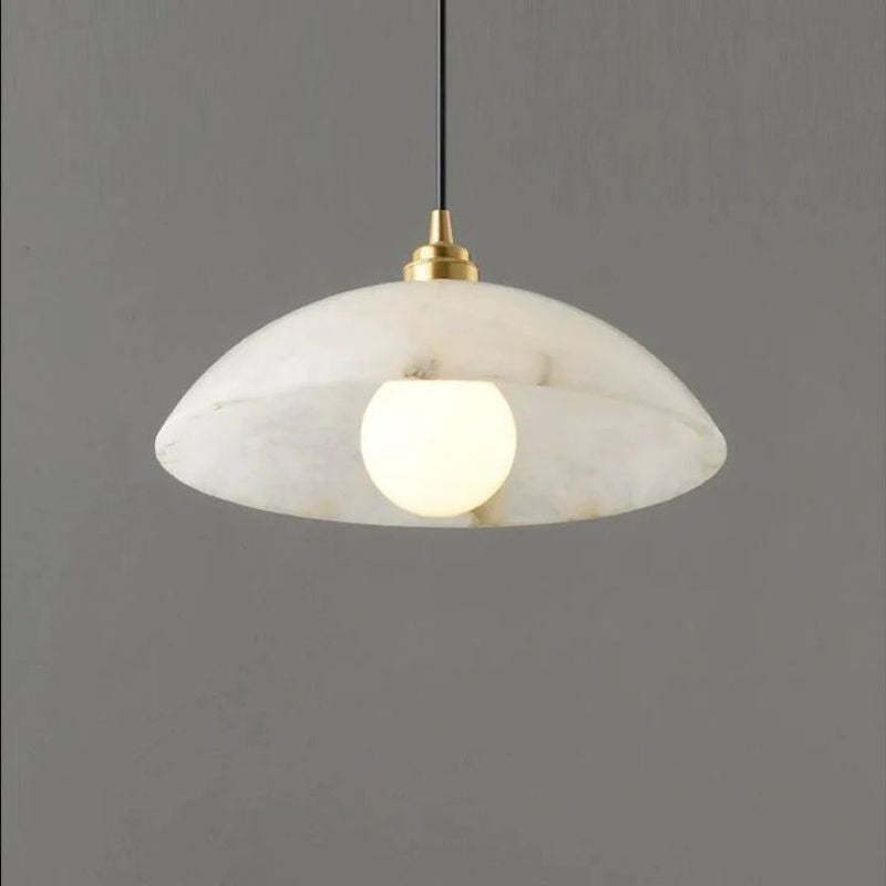 Alabaster Lorry Umbrella Pendant 11.8" D 15.7" D