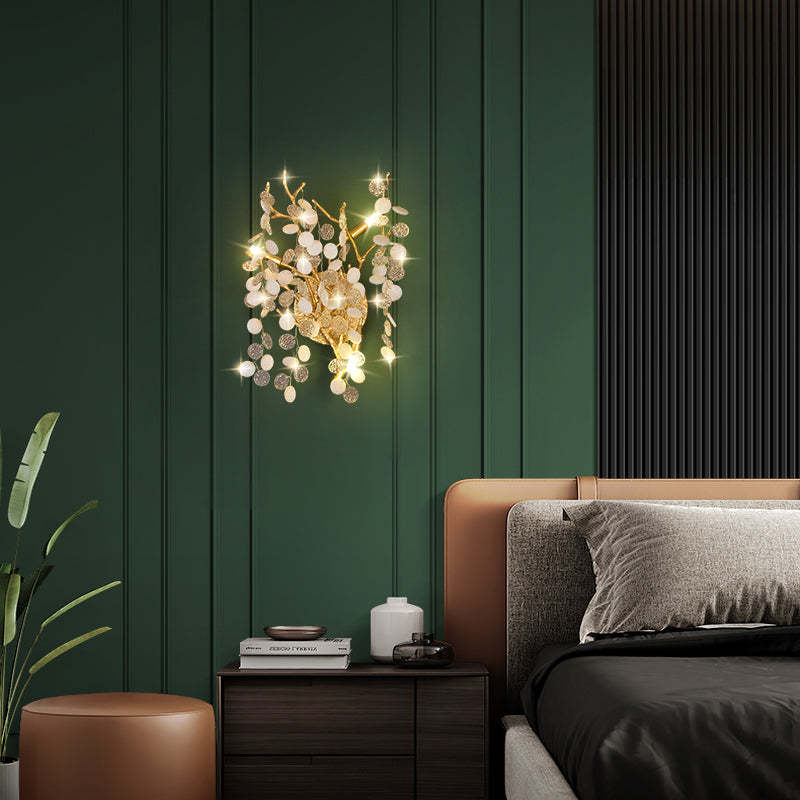 Krisannay Blossom Petal Branch Wall Sconces-Sylvia Space
