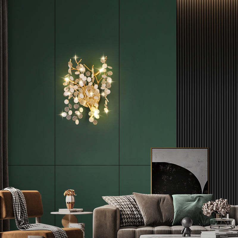 Krisannay Blossom Petal Branch Wall Sconces-Sylvia Space