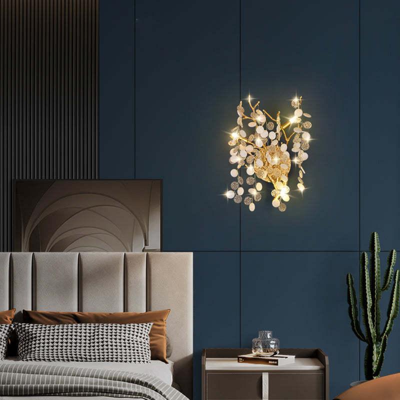 Krisannay Blossom Petal Branch Wall Sconces-Sylvia Space