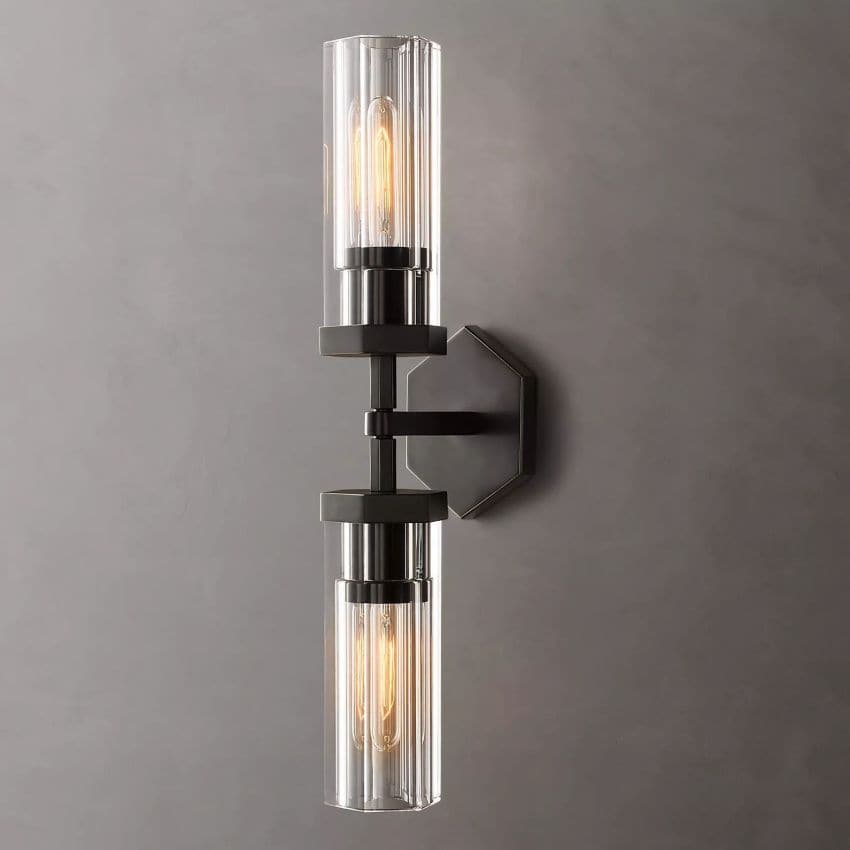 Lambethy Hexagonal Linear Wall Sconce 20”W-Sylvia Space