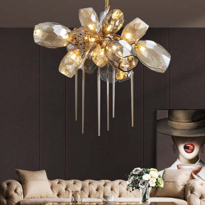 Britano Contemporary Glass Chandelier-Sylvia Space