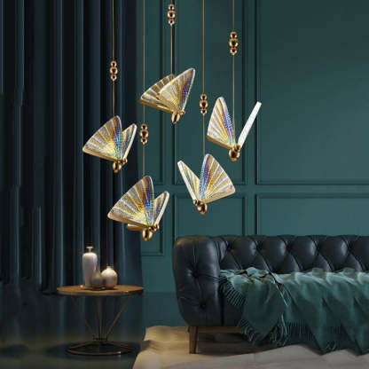 Creative Butterflies Colorful Pendant Light-Sylvia Space