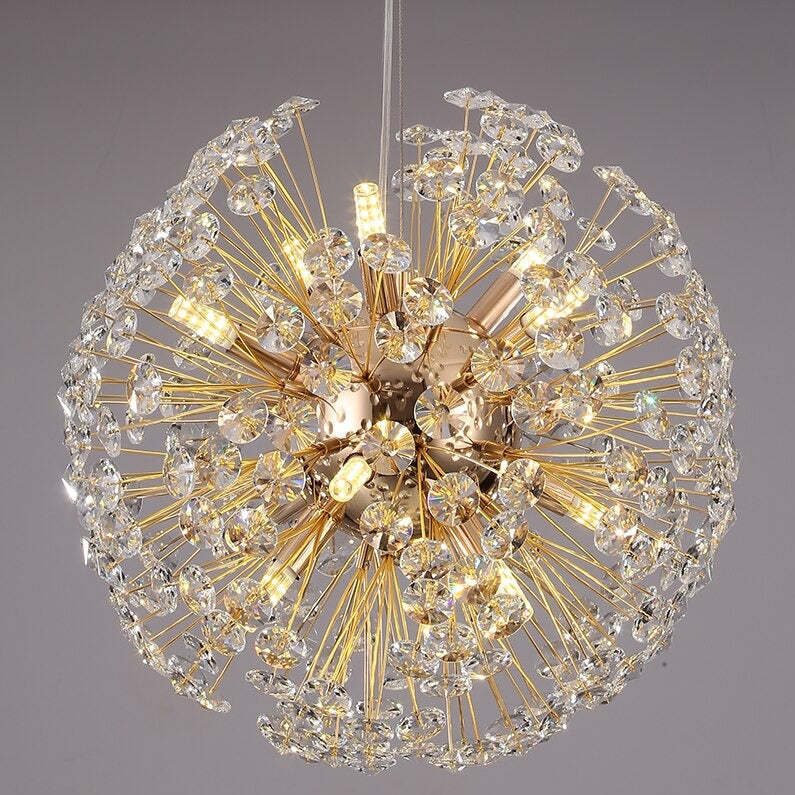 Liany Crystal Dandelion Round Chandelier-Sylvia Space