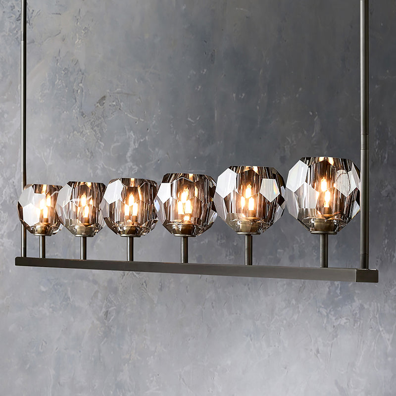 Bouble De Crystal Linear Chandelier 60"