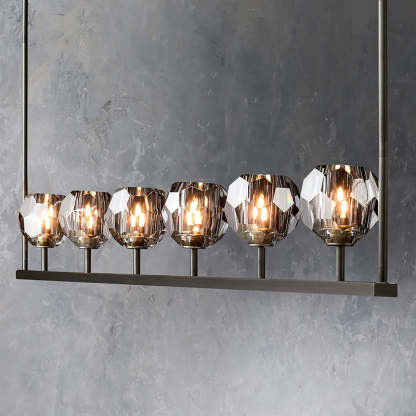 Bouble De Crystal Linear Chandelier 60"