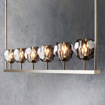Bouble De Crystal Linear Chandelier 60"