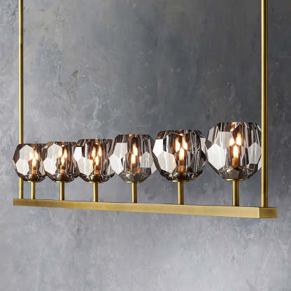 Bouble De Crystal Linear Chandelier 60"