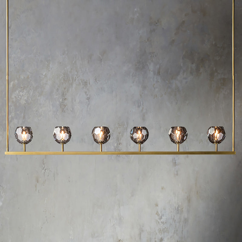Bouble De Crystal Linear Chandelier 60"