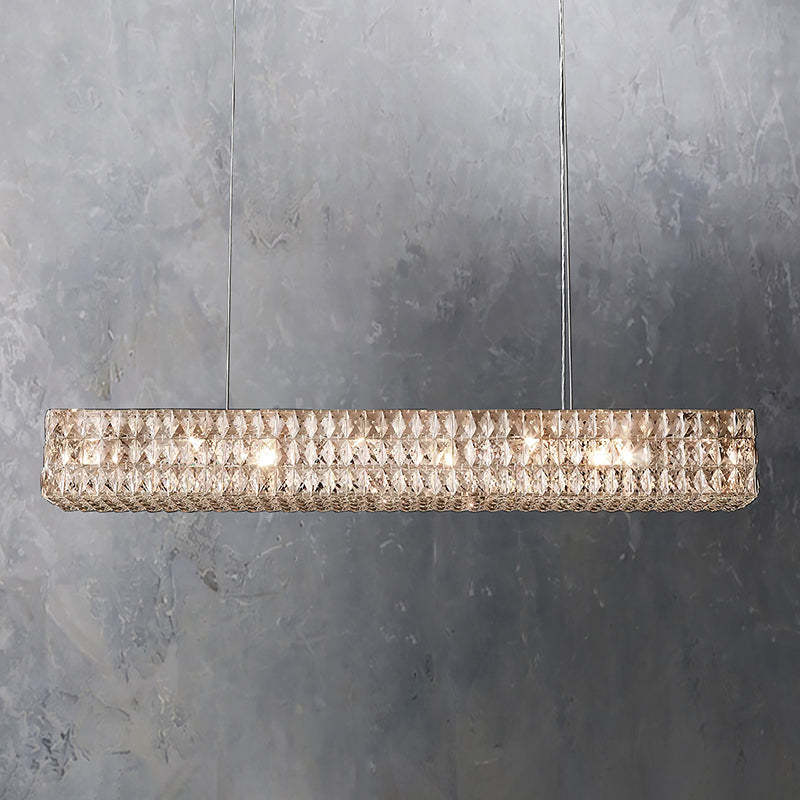 Crystal Glass Spiridone Linear Chandelier 49" 61"