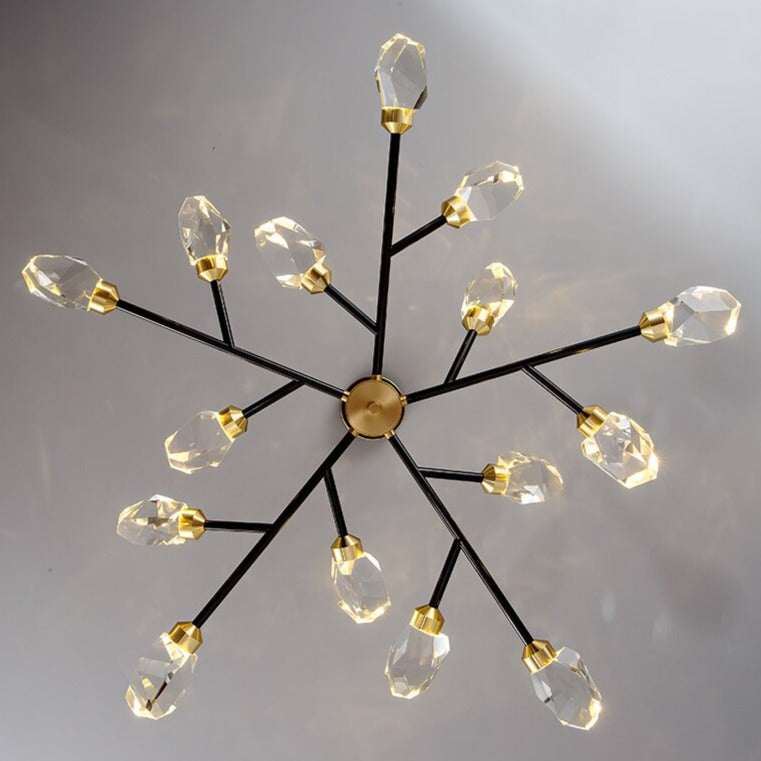 Barlley Crystal Branch Chandelier, Black-Sylvia Space