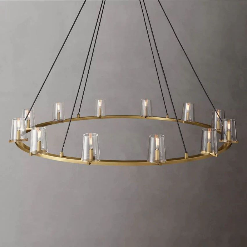 Kuseay Glass Round Chandelier 60"
