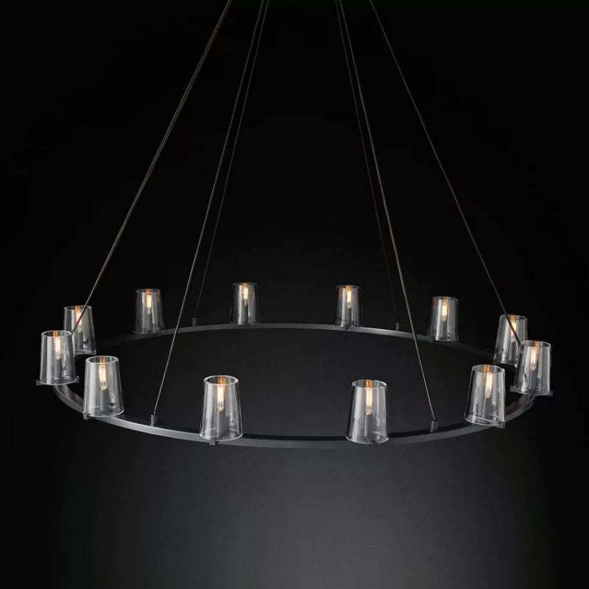 Kuseay Glass Round Chandelier 60"