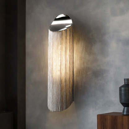 Cadeny Aluminum Chain Tassel Wall Sconce-Sylvia Space