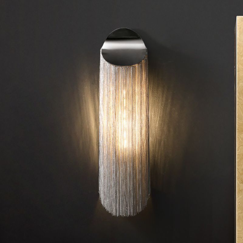 Cadeny Aluminum Chain Tassel Wall Sconce-Sylvia Space