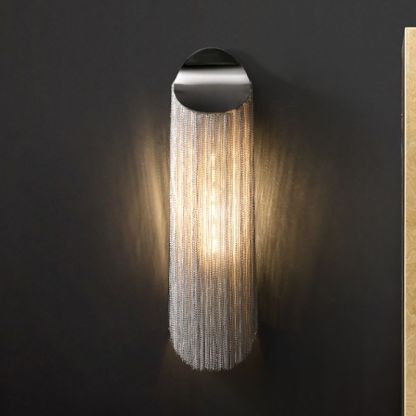 Cadeny Aluminum Chain Tassel Wall Sconce-Sylvia Space