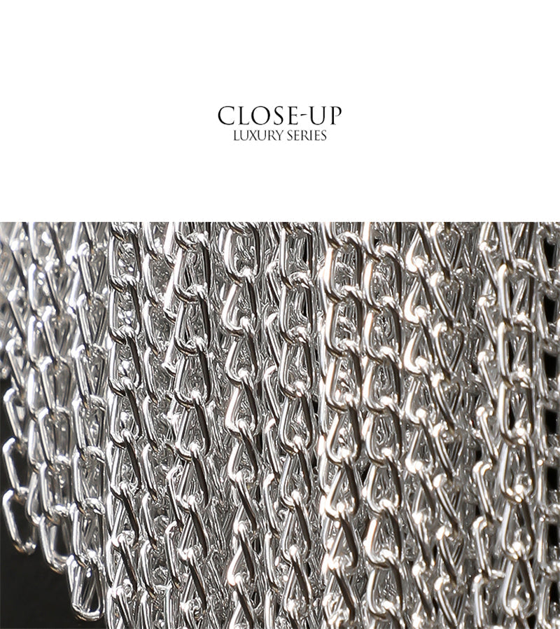 Cadeny Aluminum Chain Tassel Wall Sconce-Sylvia Space
