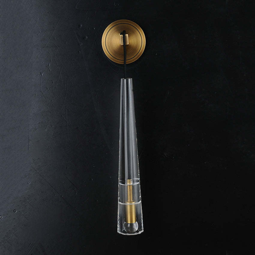 Modernity Crystal Tube Wall Sconce Height 17"-Sylvia Space