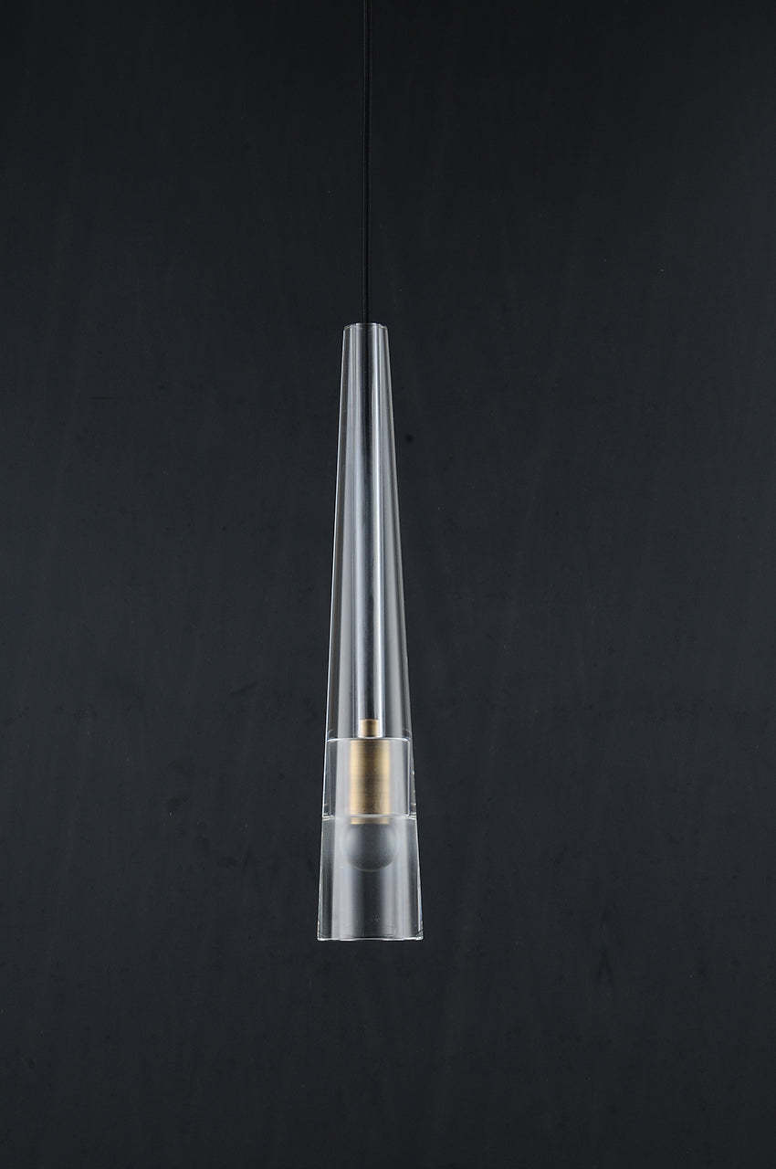 Crystal Tube Ceiling Pendant Light Mini Pendent H17"-Sylvia Space