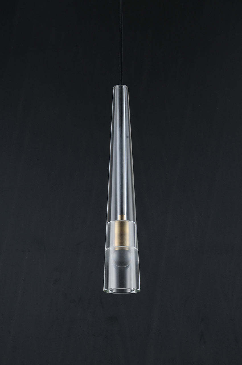 Crystal Tube Ceiling Pendant Light Mini Pendent H17"-Sylvia Space