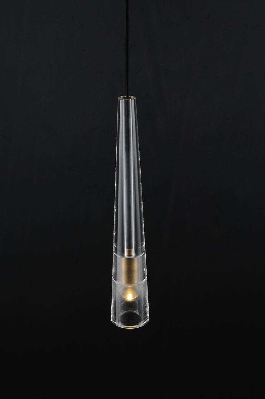 Crystal Tube Ceiling Pendant Light Mini Pendent H17"-Sylvia Space