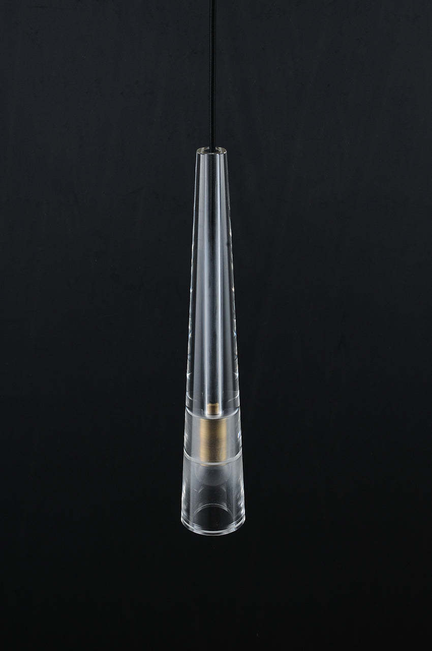 Crystal Tube Ceiling Pendant Light Mini Pendent H17"-Sylvia Space