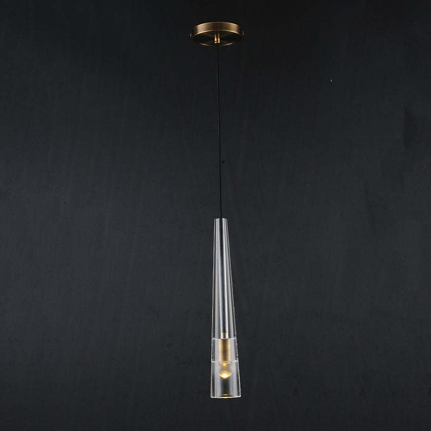 Crystal Tube Ceiling Pendant Light Mini Pendent H17"-Sylvia Space