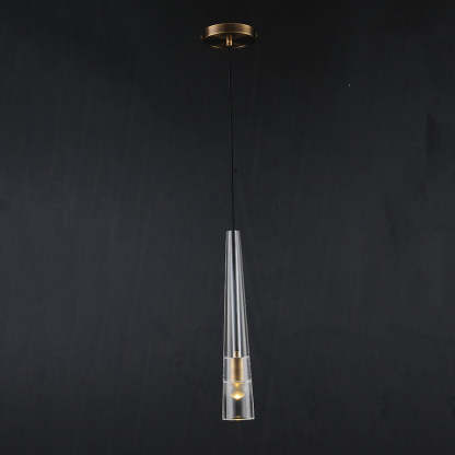 Crystal Tube Ceiling Pendant Light Mini Pendent H17"-Sylvia Space
