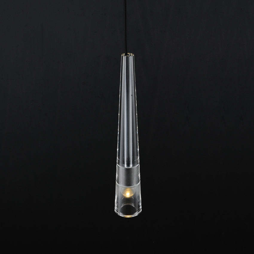 Crystal Tube Ceiling Pendant Light Mini Pendent H17"-Sylvia Space