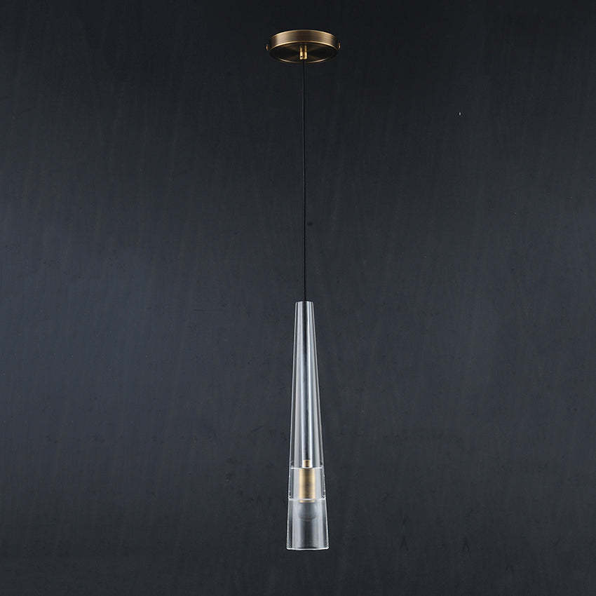 Crystal Tube Ceiling Pendant Light Mini Pendent H17"-Sylvia Space
