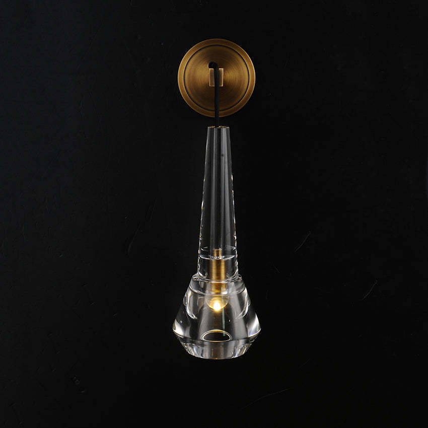 Crystal Mono Wall Sconce For Bedroom Height 13"-Sylvia Space