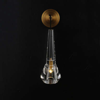 Crystal Mono Wall Sconce For Bedroom Height 13"-Sylvia Space