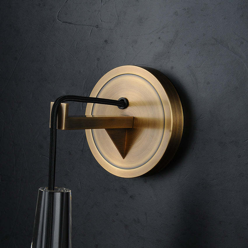 Crystal Mono Wall Sconce For Bedroom Height 13"-Sylvia Space