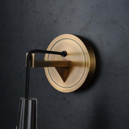 Crystal Mono Wall Sconce For Bedroom Height 13"-Sylvia Space