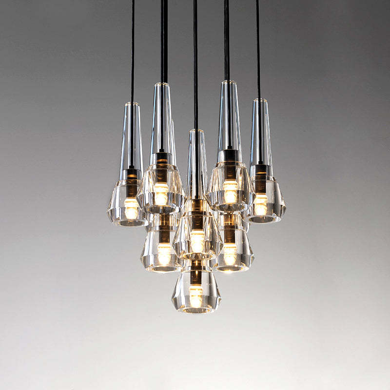 Modernity Cone Crystal Pendant Chandelier-Sylvia Space