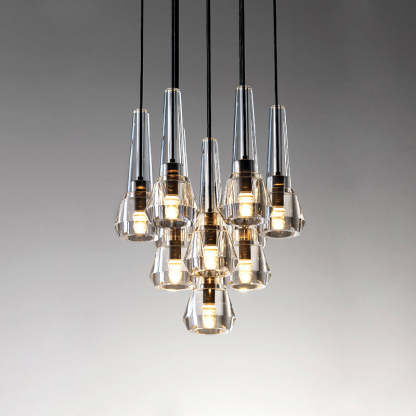 Modernity Cone Crystal Pendant Chandelier-Sylvia Space
