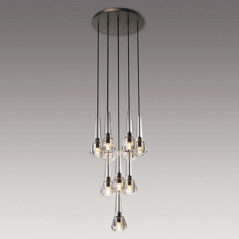 Modernity Cone Crystal Pendant Chandelier-Sylvia Space