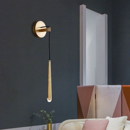 Aquinan Tapered Tubular Solid Brass Wall Sconce 22" H