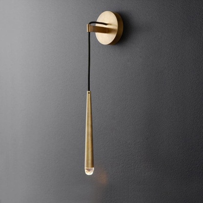 Aquinan Tapered Tubular Solid Brass Wall Sconce 22" H