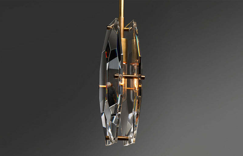 Modernity Faceted Crystal Pendant Lighting-Sylvia Space