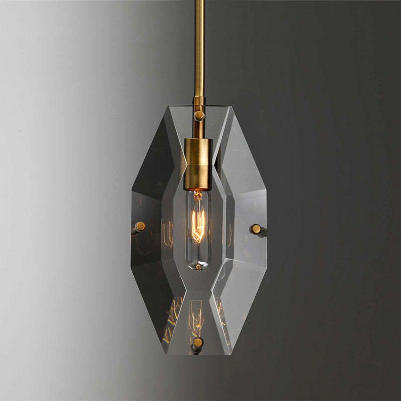 Modernity Faceted Crystal Pendant Lighting-Sylvia Space